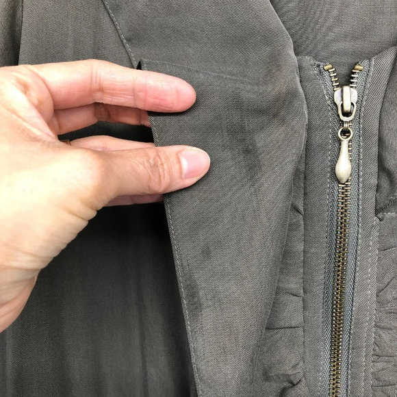 Alfani olive army green full zip hooded anorak jacket size 6 - Picture 13 of 15